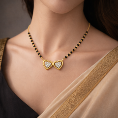 Gold & Diamond Heart Mangalsutra For Women KRC50095