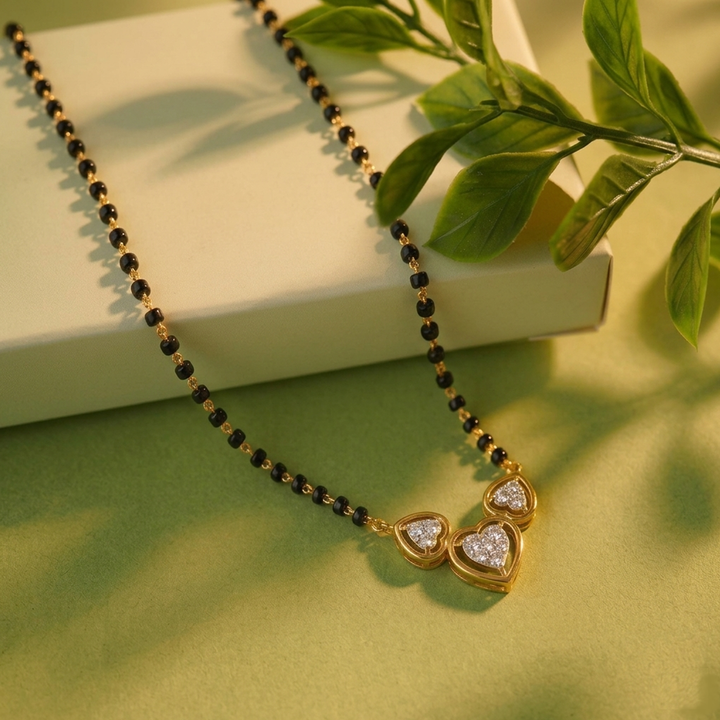 Gold & Diamond Heart Mangalsutra For Women KRC50109