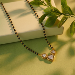 Gold & Diamond Heart Mangalsutra For Women KRC50109