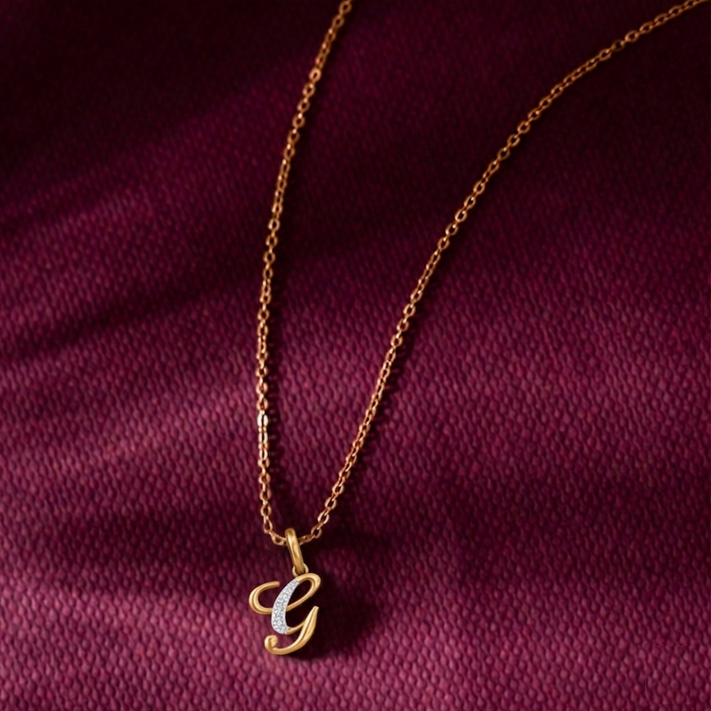 Gold & Diamond Initial Pendant KRC40565