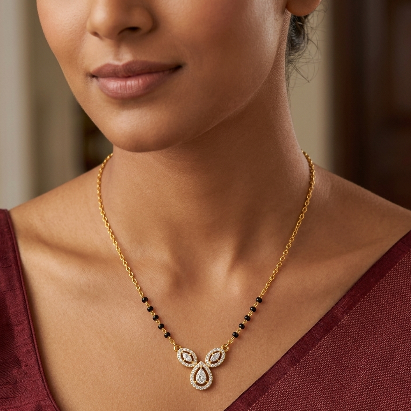 Gold & Diamond Modern Mangalsutra For Women KRC50112