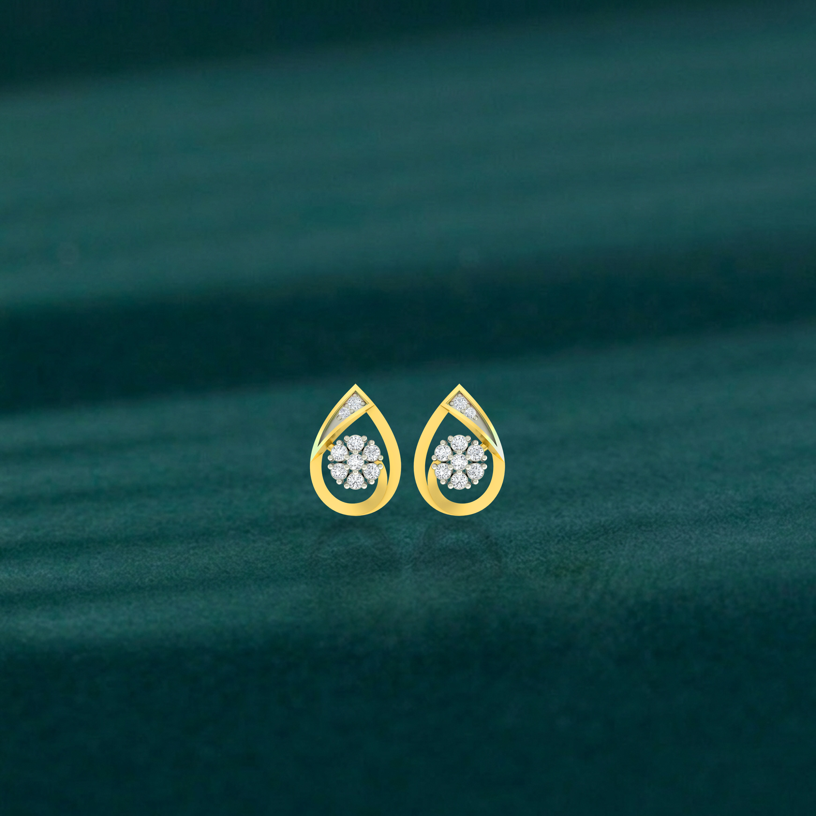 Yellow Gold Diamond Earring | under 40k 
