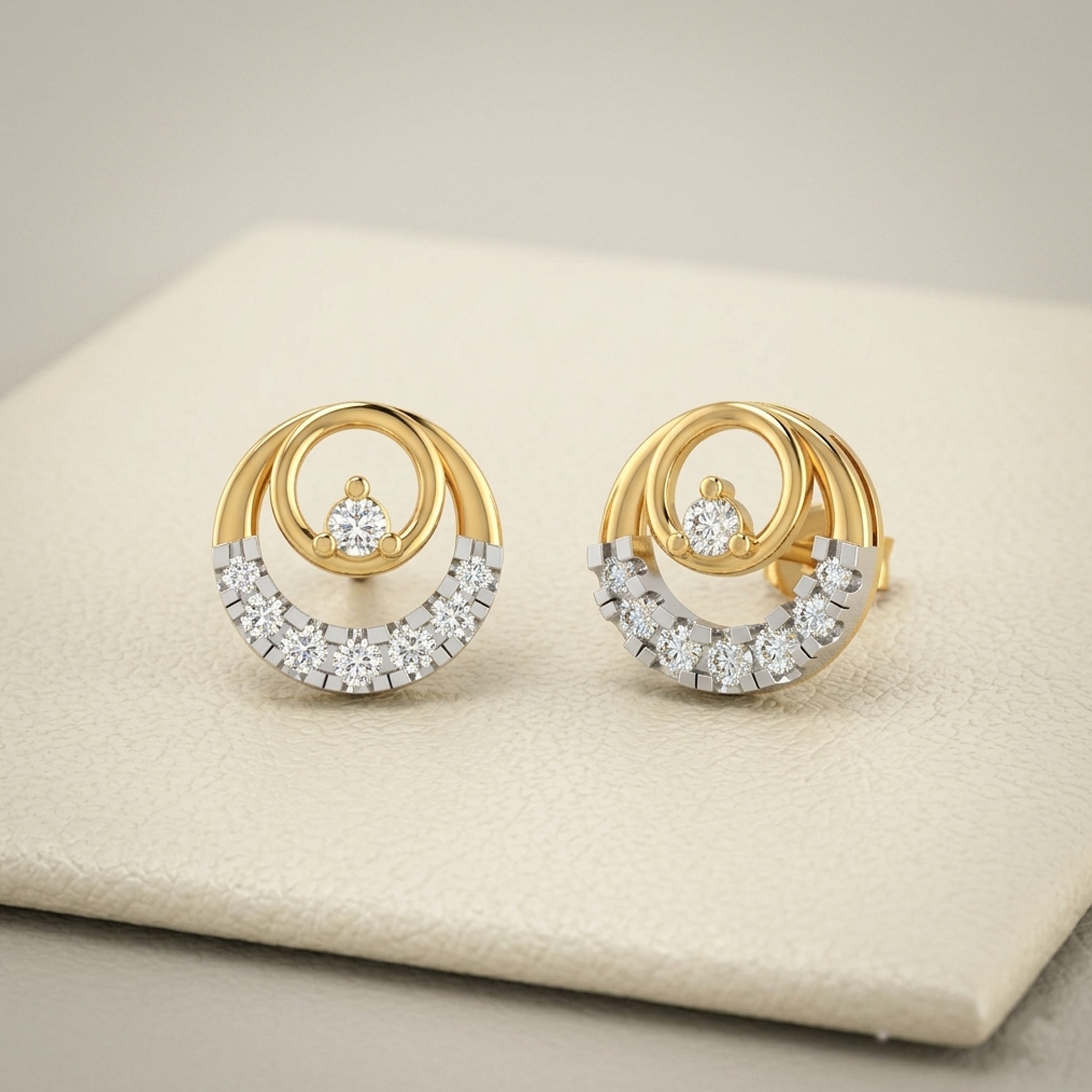Yellow Gold Diamond Earring | under 40k 