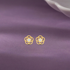 Floral Yellow Gold Diamond Earring | under 40k 