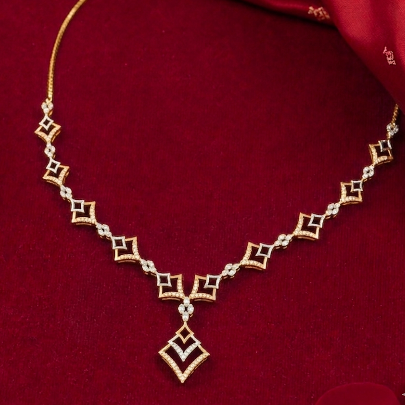 Gold & Diamond Dailywear Necklace Set KRC60088