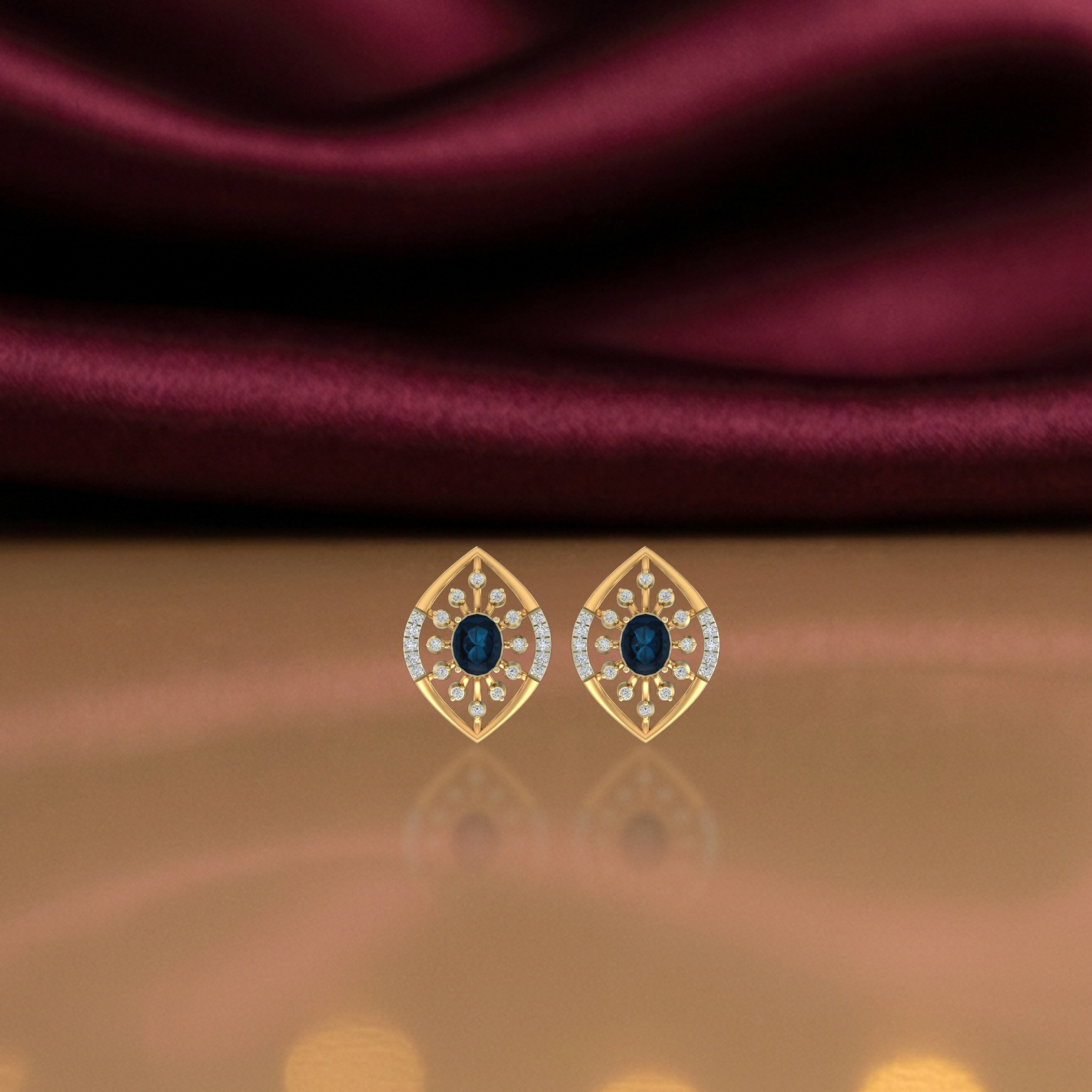 Yellow Gold Diamond Earring | under 40k 