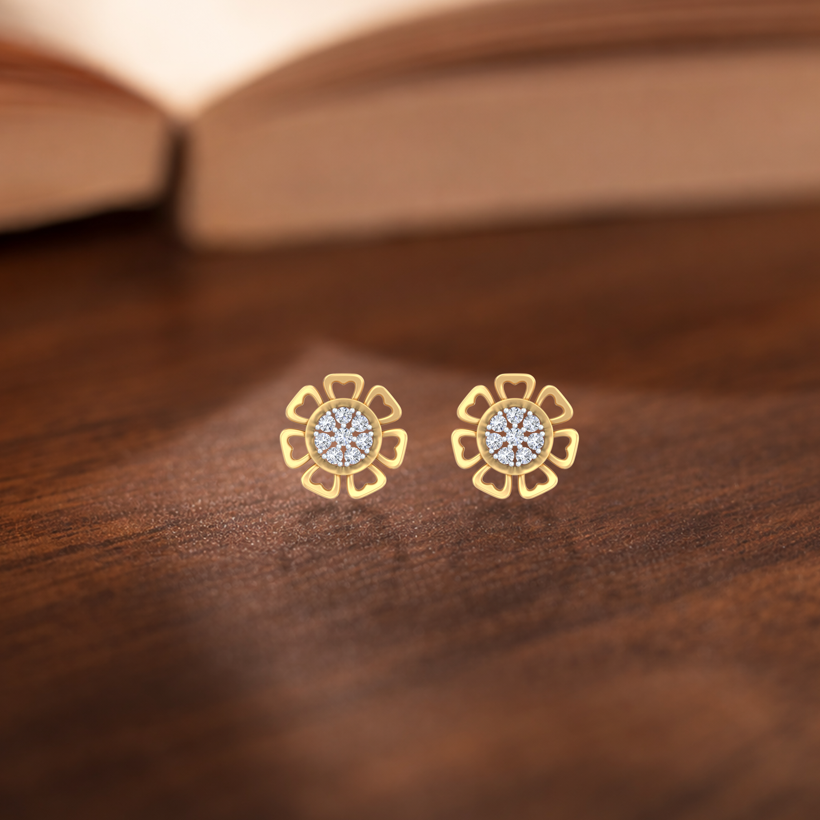 Yellow Gold Diamond Earring | under 40k 