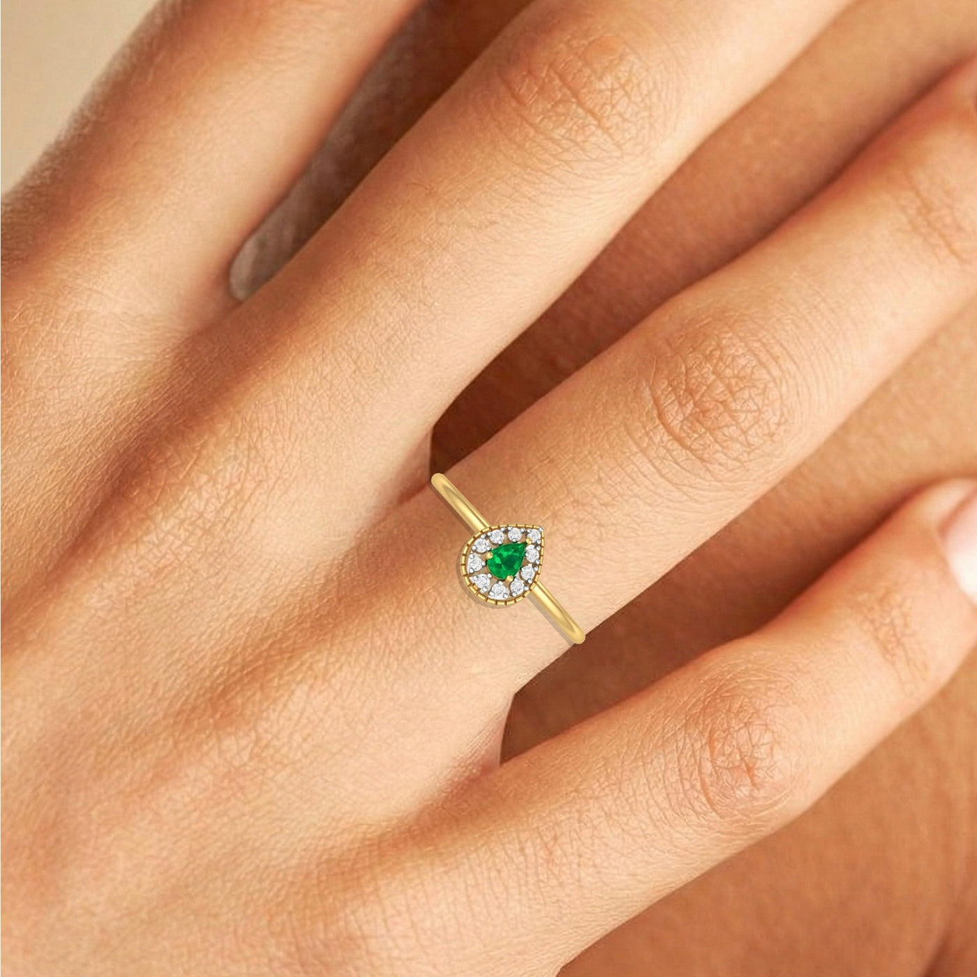 Gold & Diamond Gemstone Ring For Women KRC10249