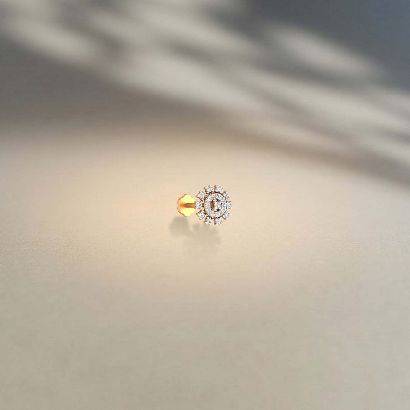 Gold & Diamond Stud Nose Pin KRC80170
