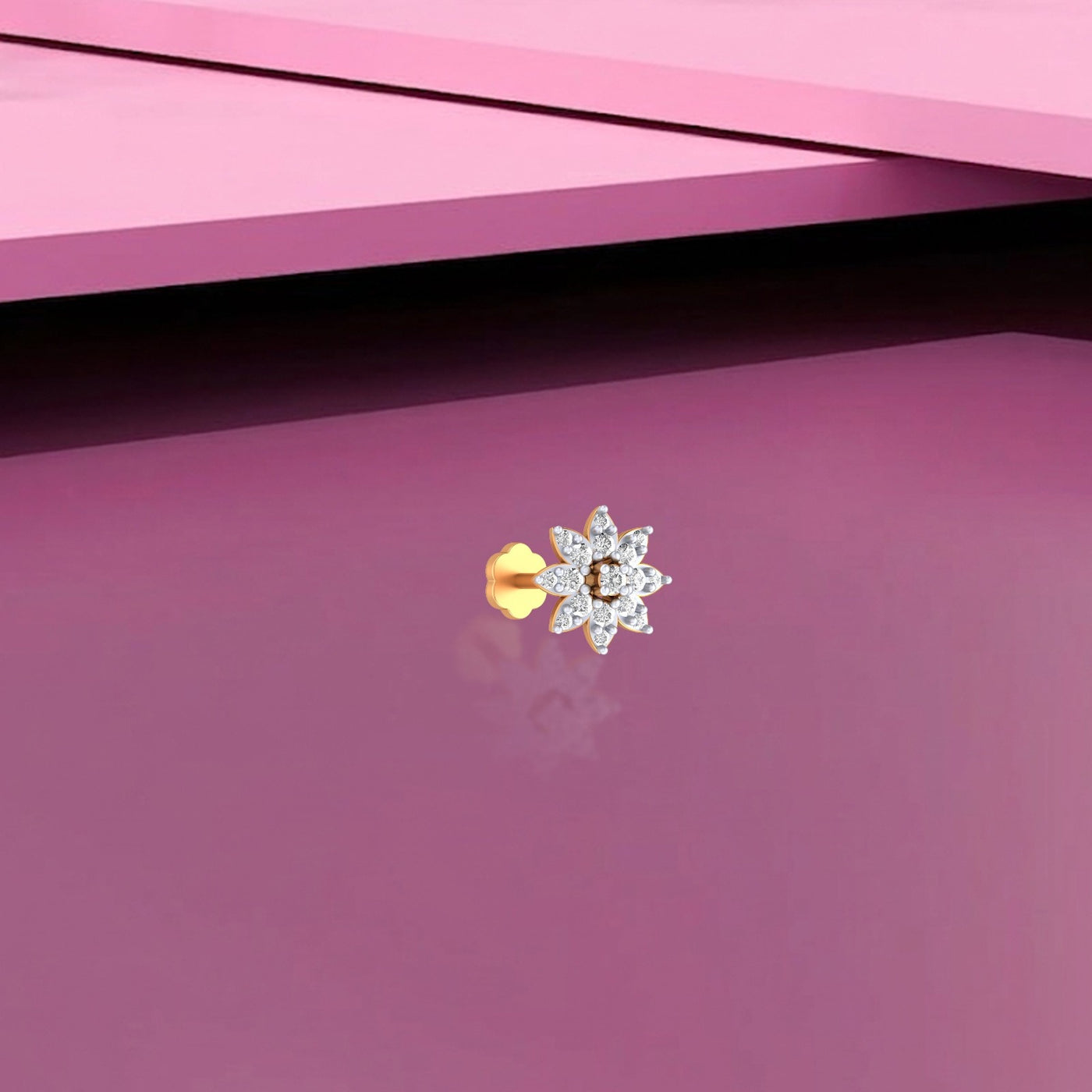 Gold & Diamond Stud Nose Pin KRA50294