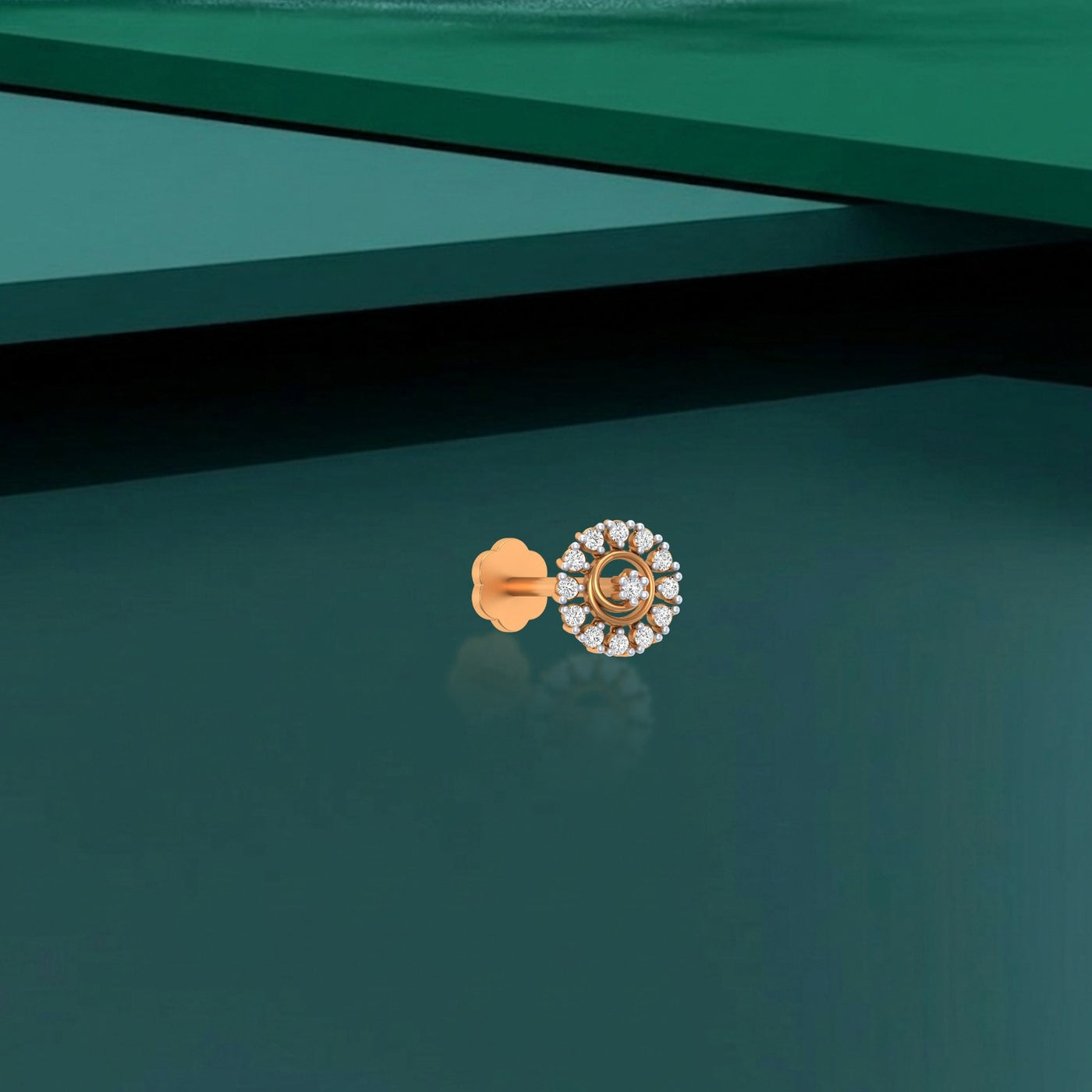 Gold & Diamond Round Nose Pin KRA50146