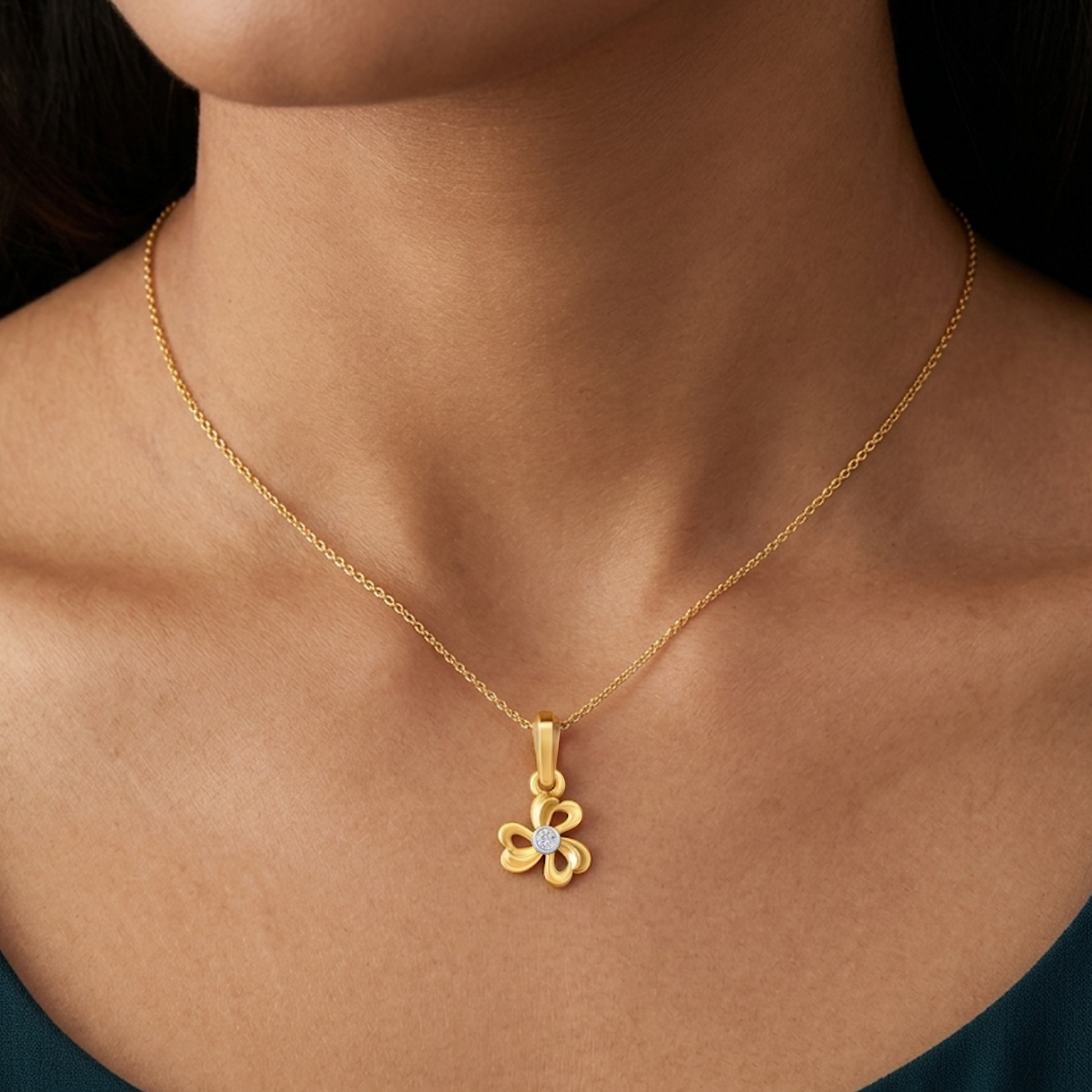 Gold & Diamond Solitaire Pendant KRB40232P