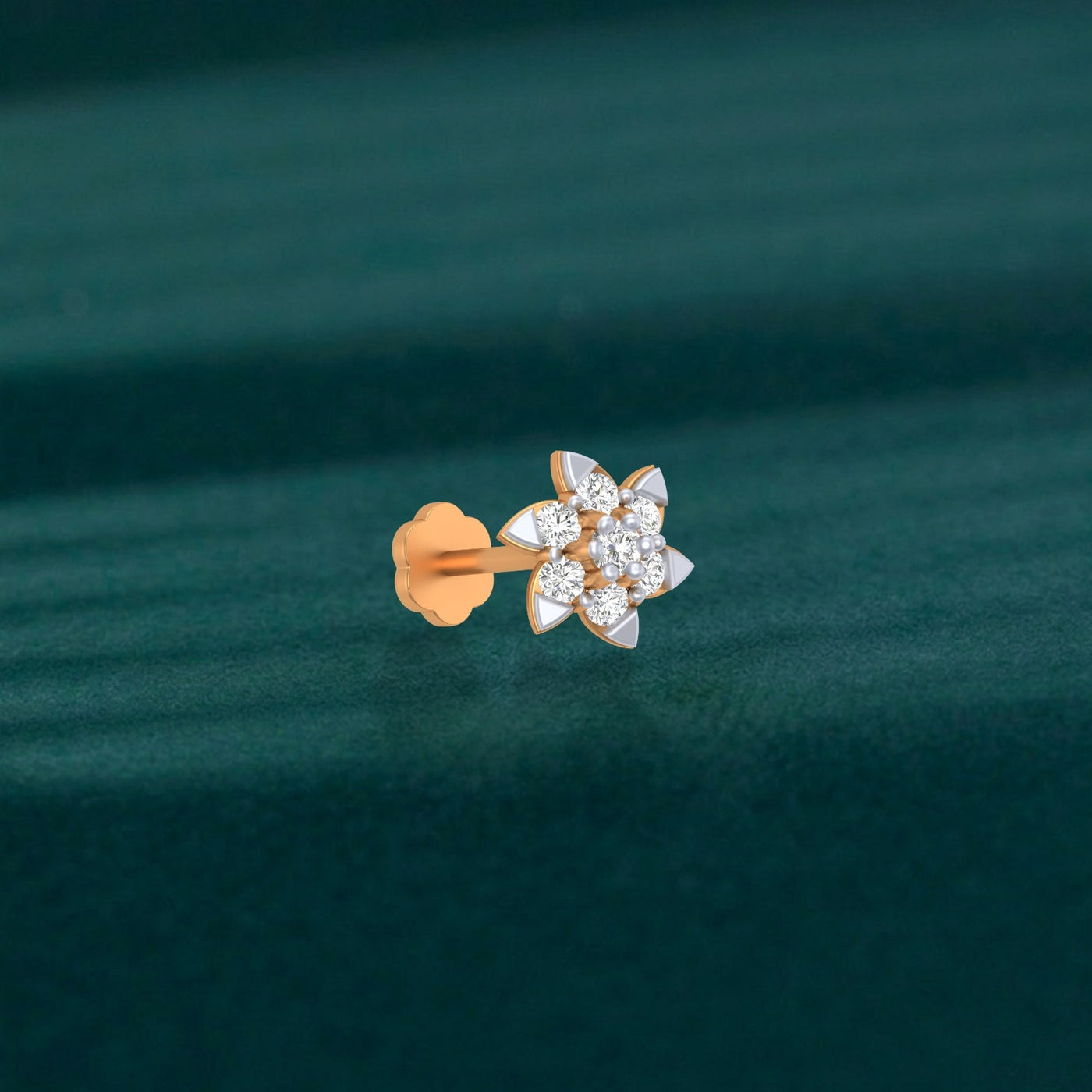Gold & Diamond Stud Nose Pin KRC80265