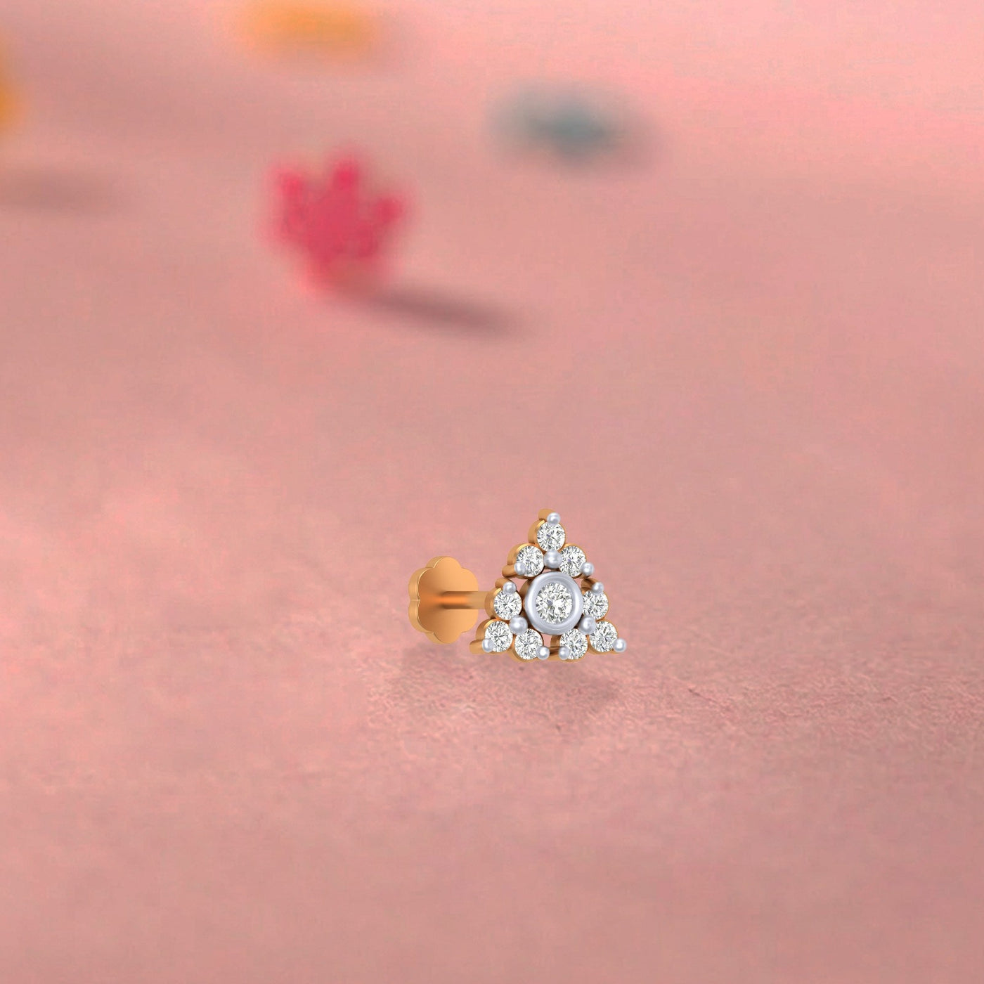 Gold & Diamond Stud Nose Pin KRC80293