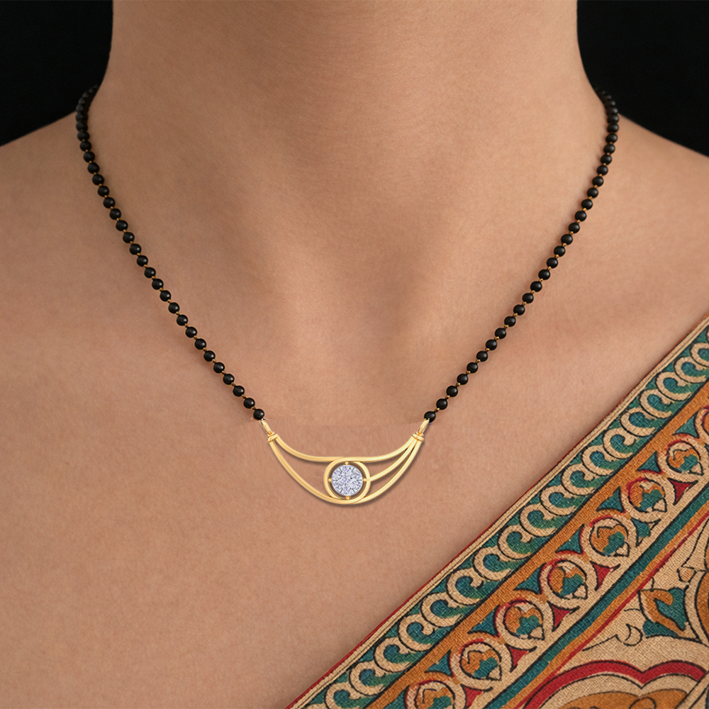 Gold & Diamond Modern Mangalsutra For Women KRB50026