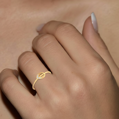 Gold & Diamond Dailywear Ring For Women KRC10408