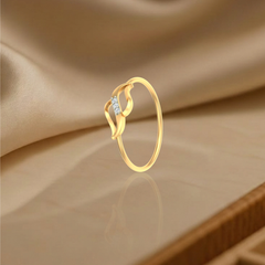Gold & Diamond Dailywear Ring For Women KRB10109
