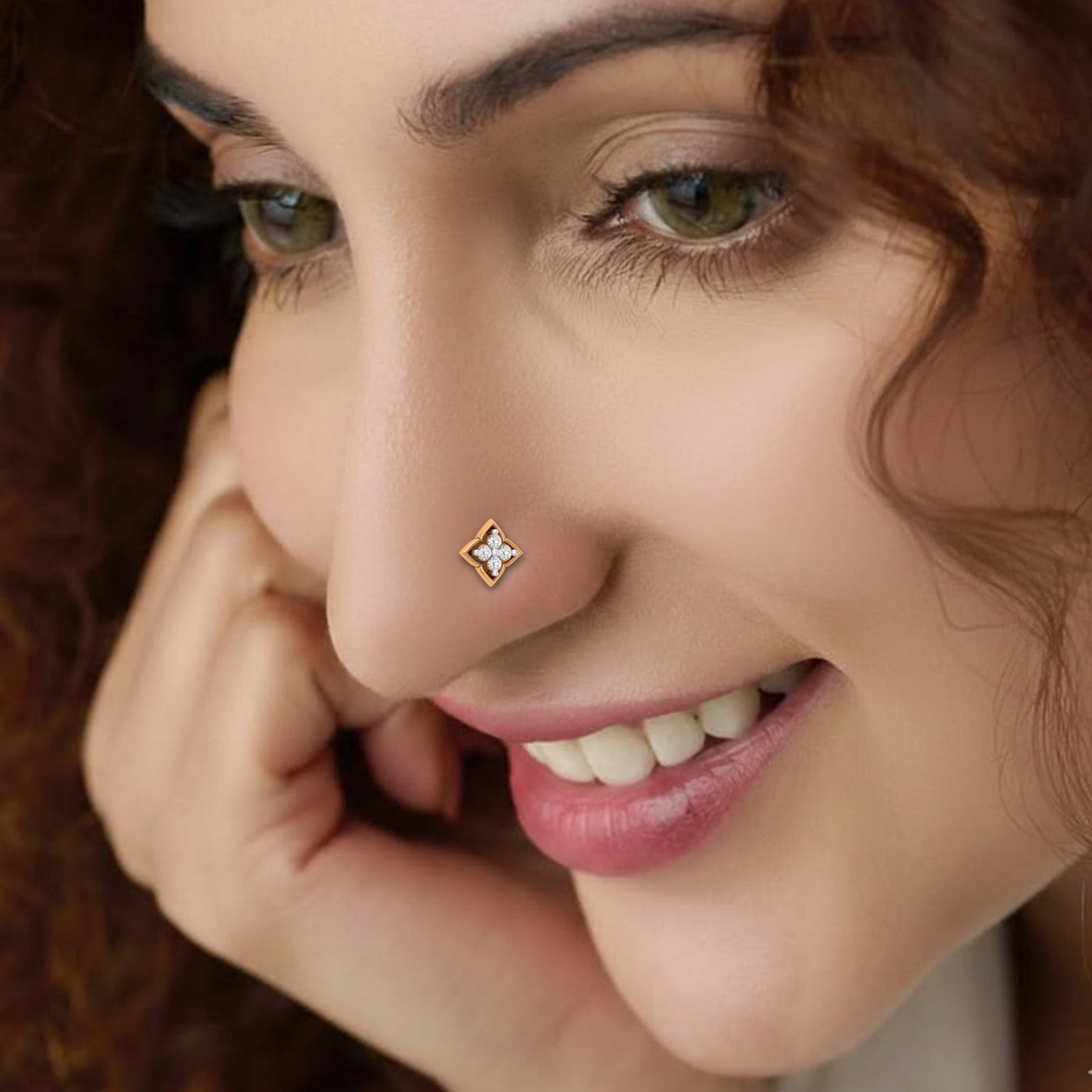 Gold & Diamond Stud Nose Pin KRA50130