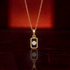 Elegant Square Gold & Diamond Pendant KRB40233