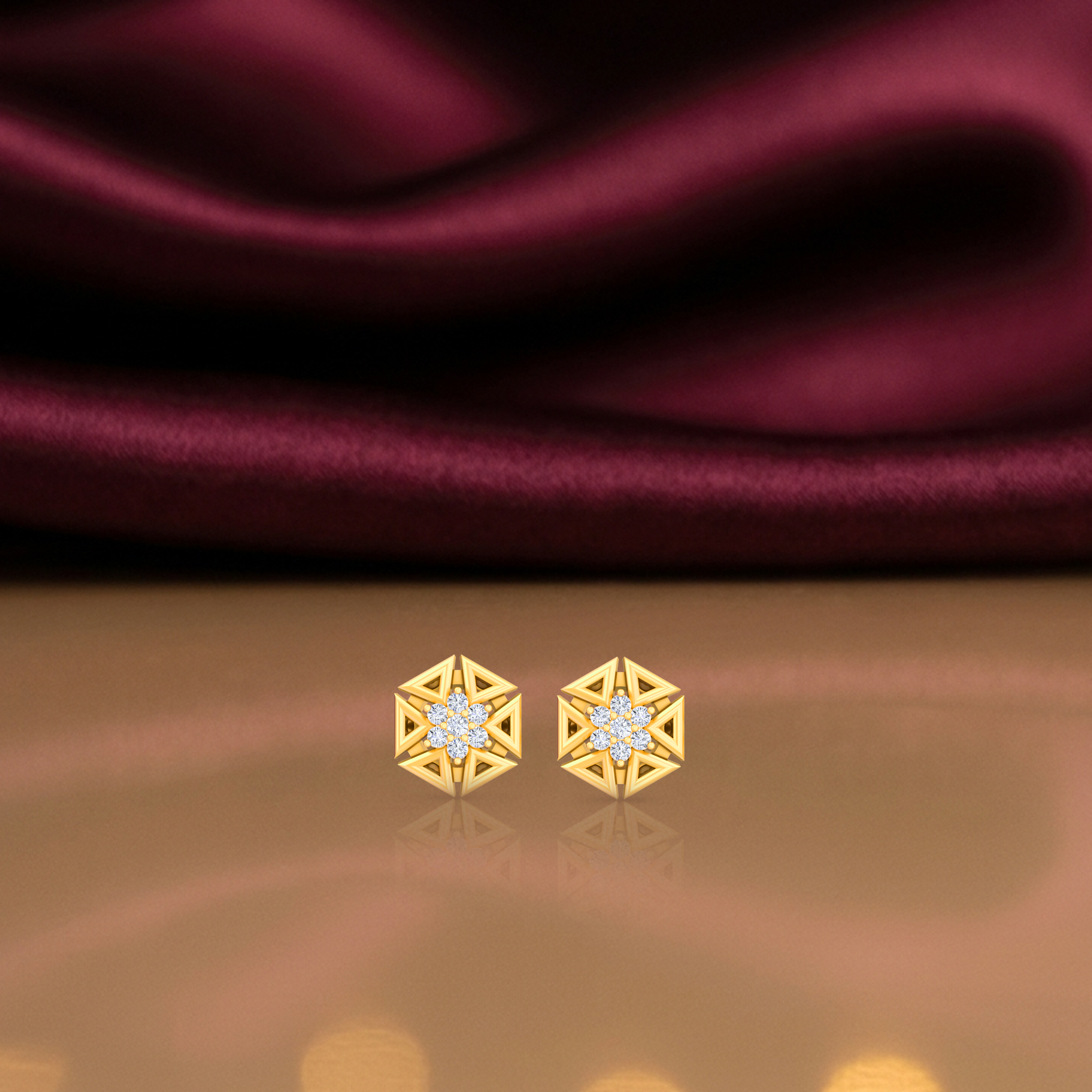 Yellow Gold Diamond Earring | under 30k 