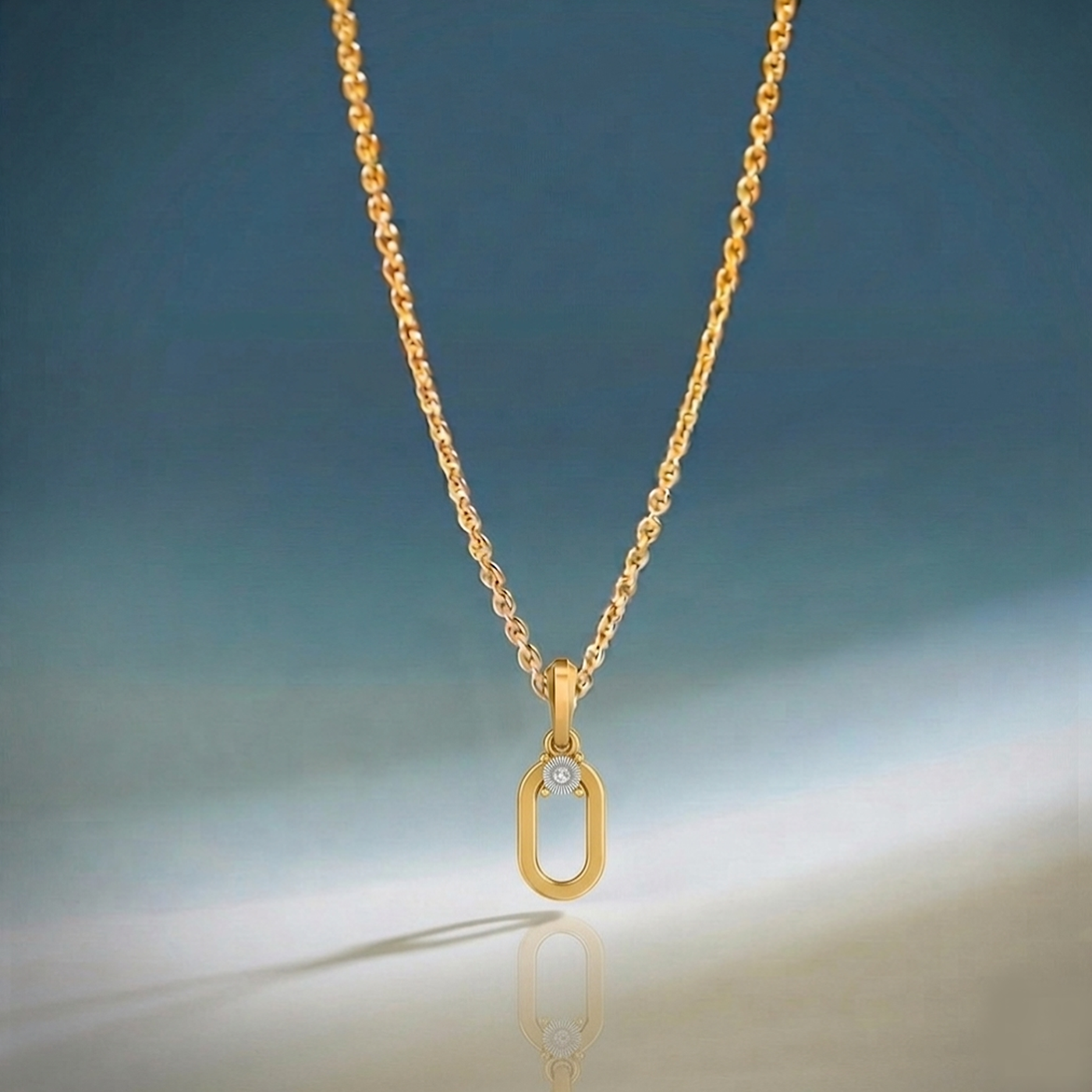 Gold & Diamond Solitaire Pendant Set KRB40204