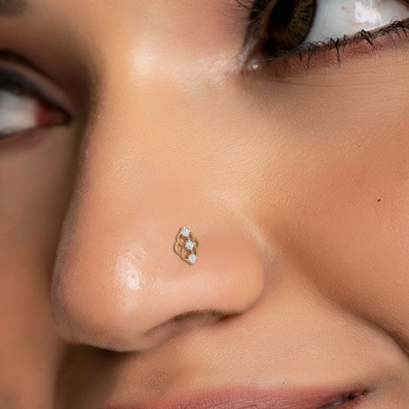 Gold & Diamond Stud Nose Pin KRC80192