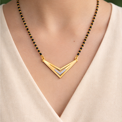 Gold & Diamond Modern Mangalsutra For Women KRC50041