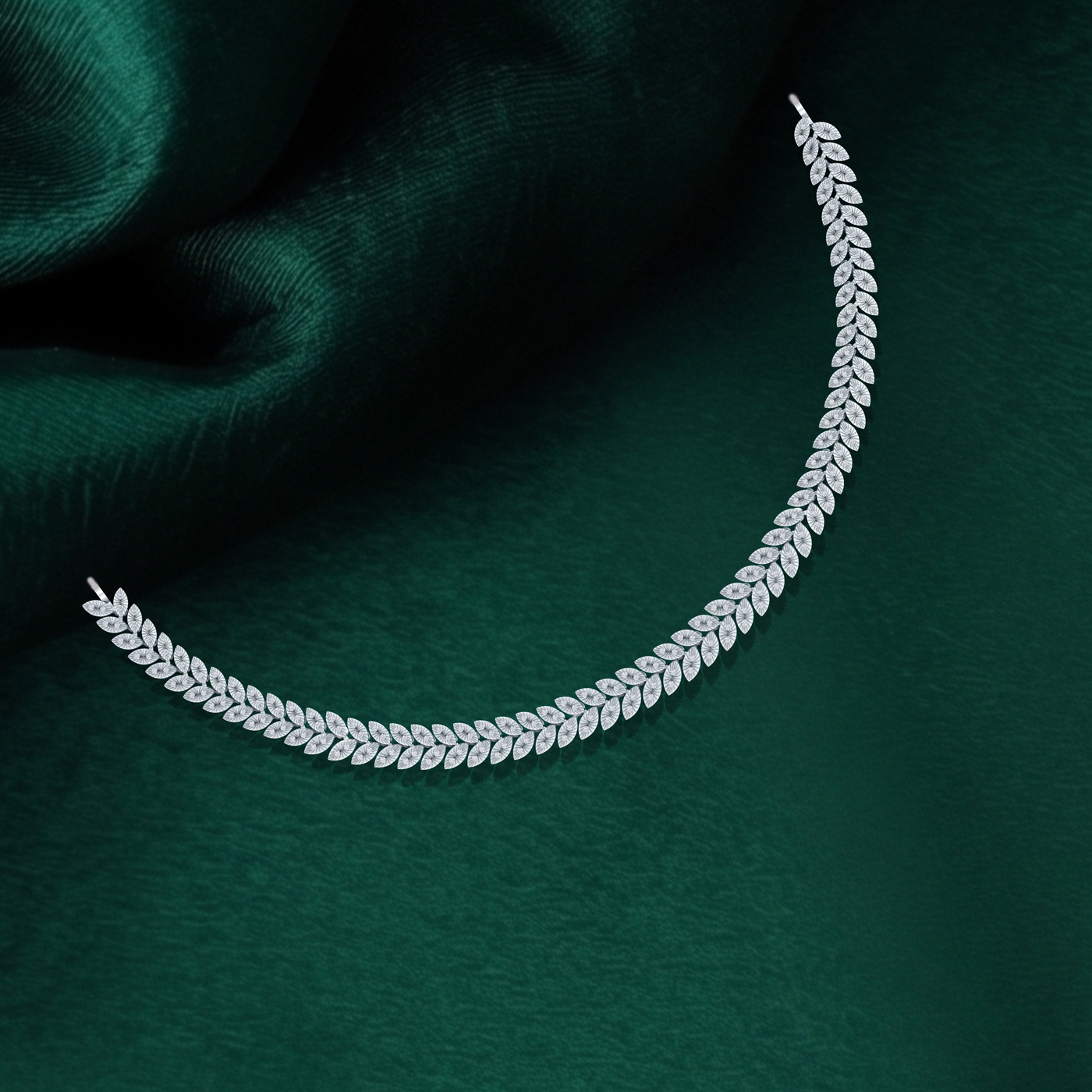 Gold & Diamond Choker Necklace Set KRC60145