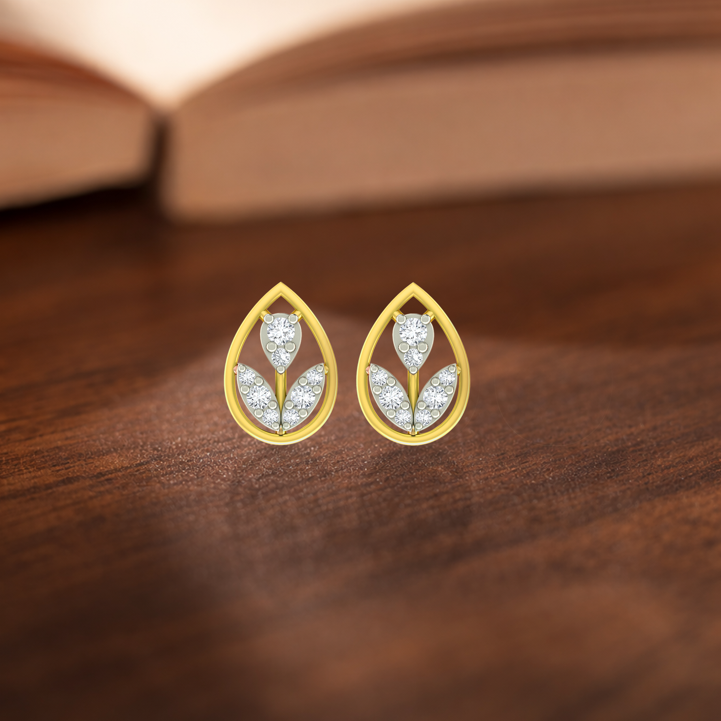 Yellow Gold Diamond Earring | under 40k 