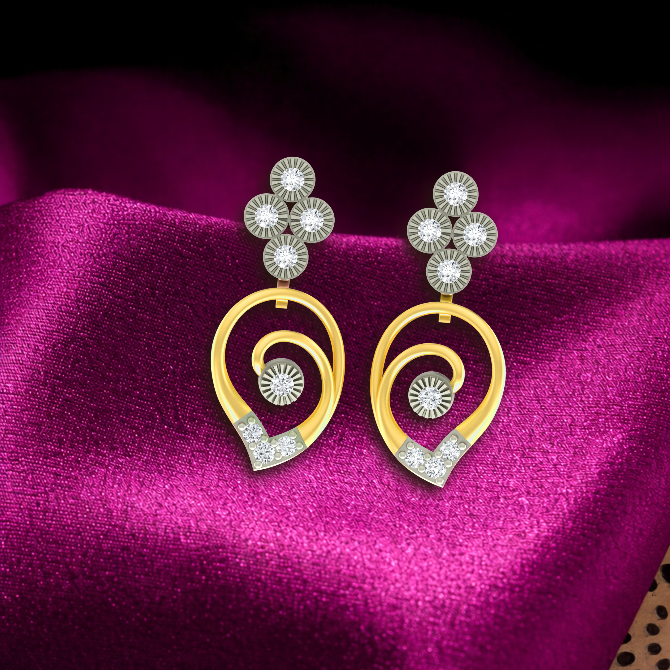 Yellow Gold Diamond Earring | under 40k 