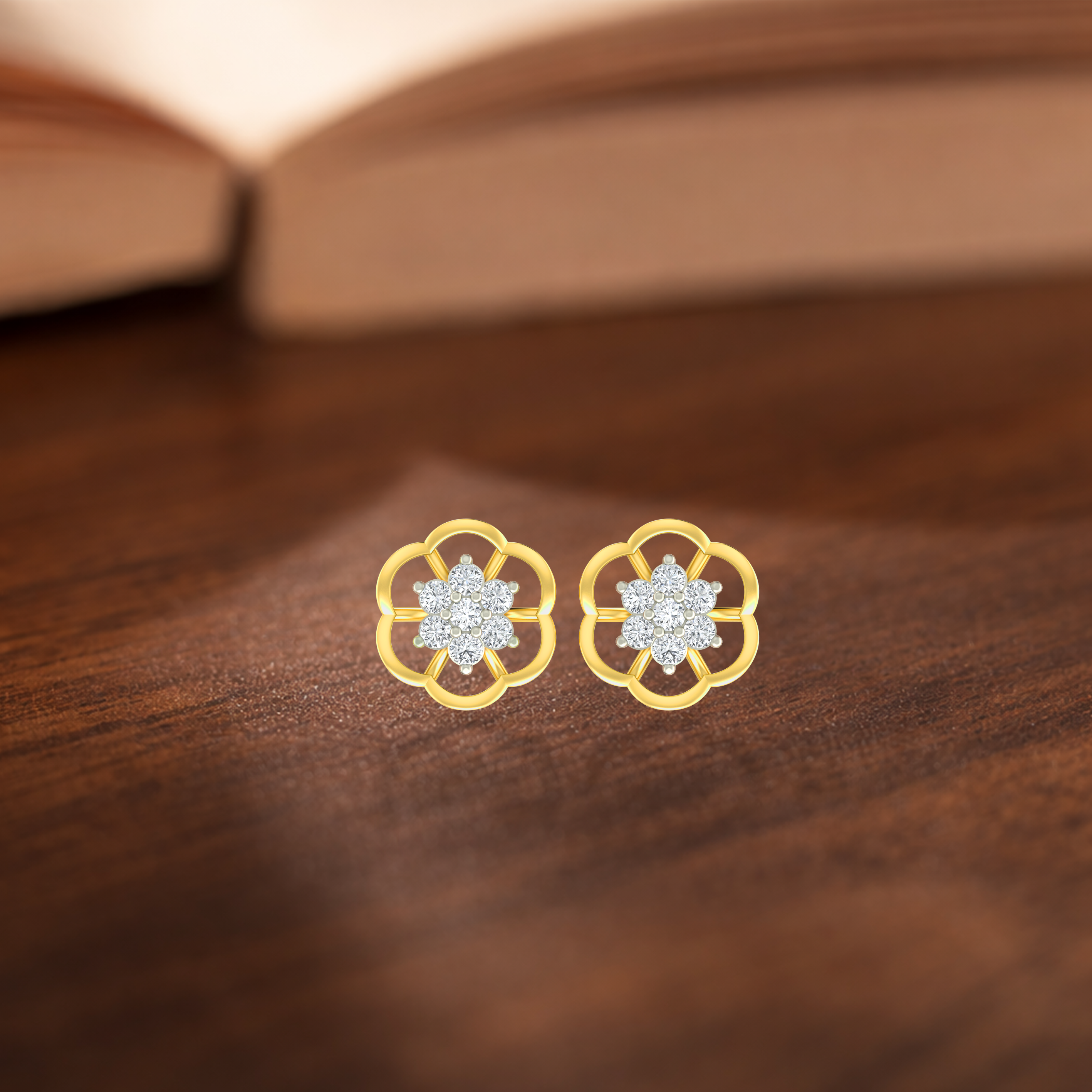 Yellow Gold Diamond Earring | under 40k 