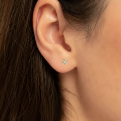 Yellow Gold Diamond Earring close up shot| under 40k 