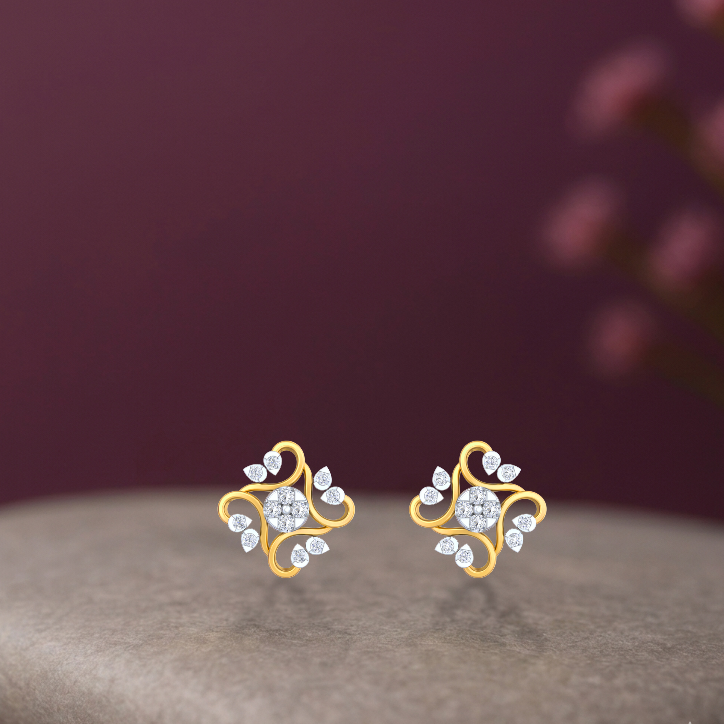 Yellow Gold Diamond Earring | under 40k 