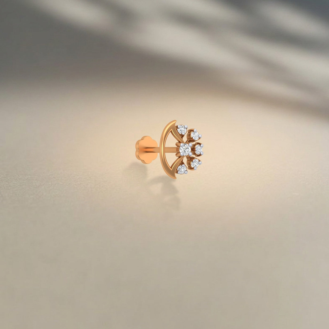 Gold & Diamond Stud Nose Pin KRC80275