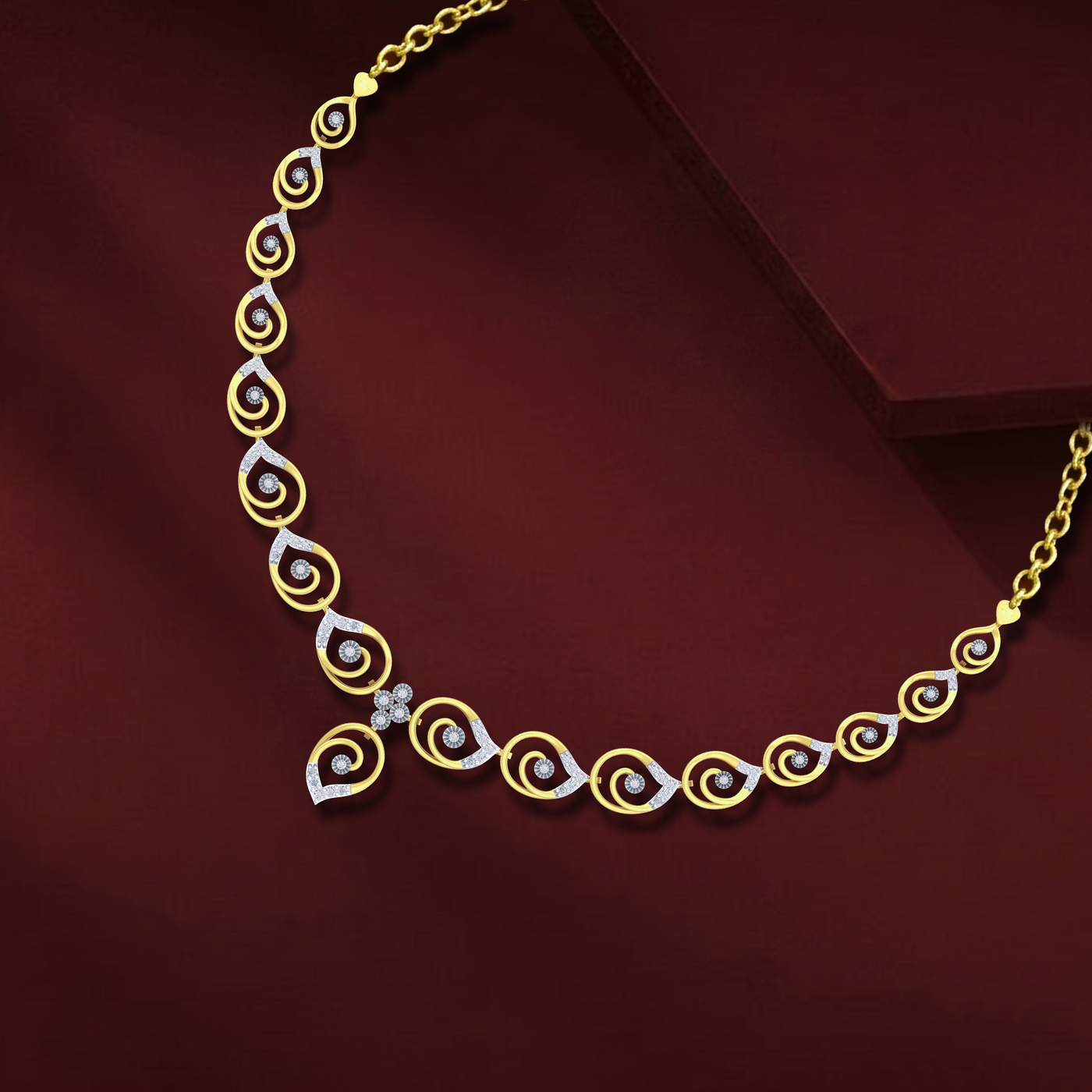 Gold & Diamond Women Lightweight Necklace Set KRC60125