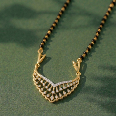 Gold & Diamond Floral Mangalsutra For Women KRC50120