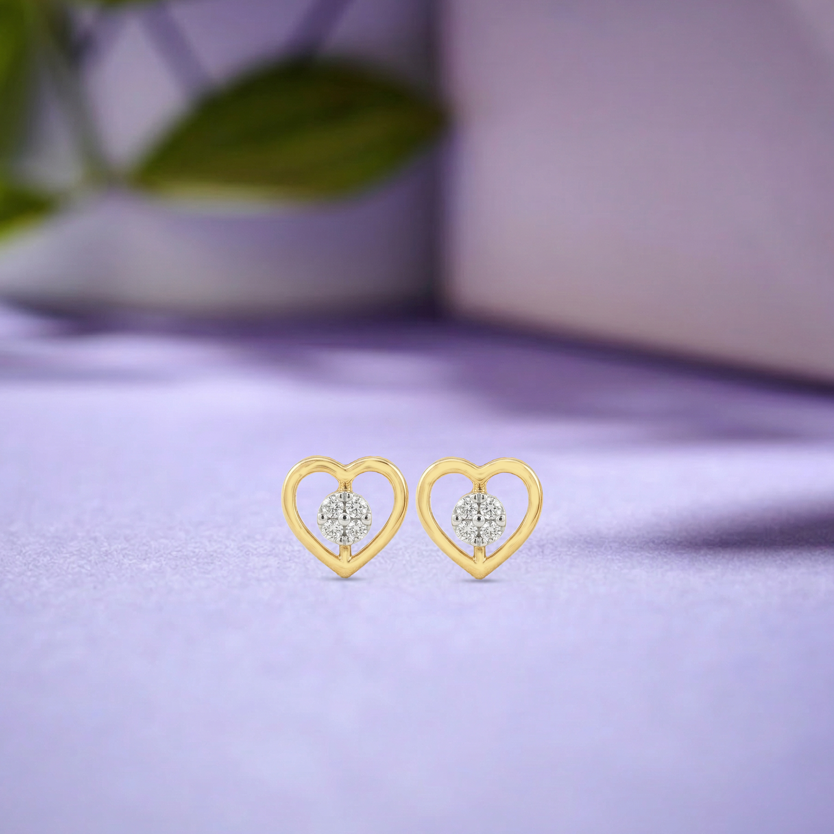 Herat Yellow Gold Diamond Earring | under 40k 