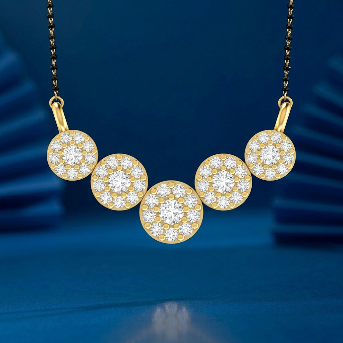 Gold & Diamond Round Mangalsutra For Women KRC50084