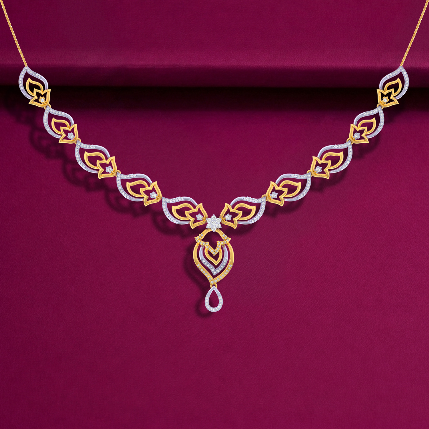 Gold & Diamond Necklace Set KRC60137