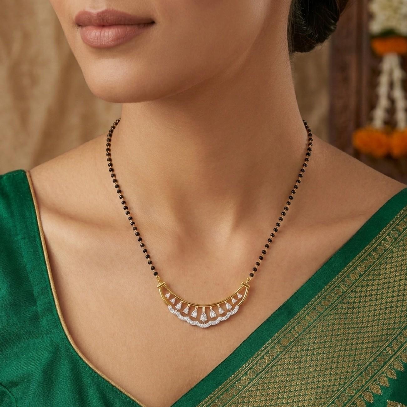 Women Wearing Gold & Diamond Bridal Mangalsutra