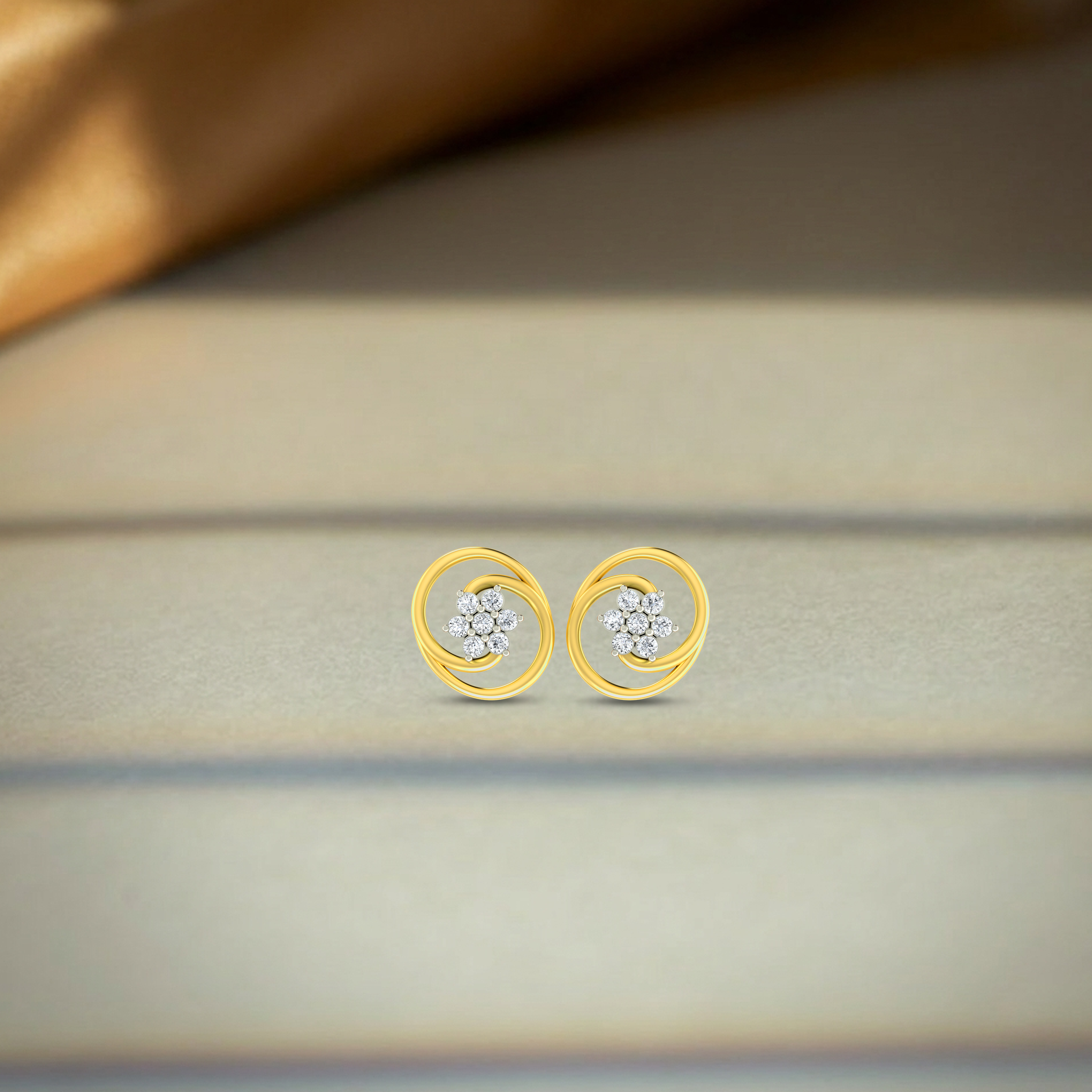 Yellow Gold Diamond Earring | under 40k 