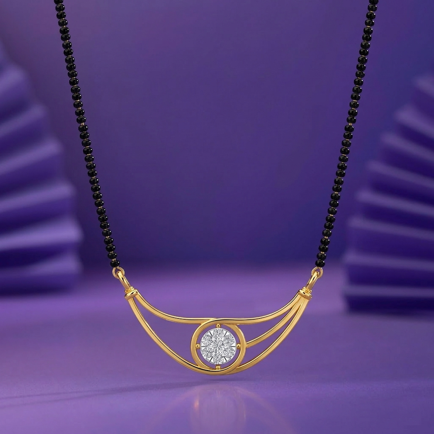 Gold & Diamond Modern Mangalsutra For Women KRB50026