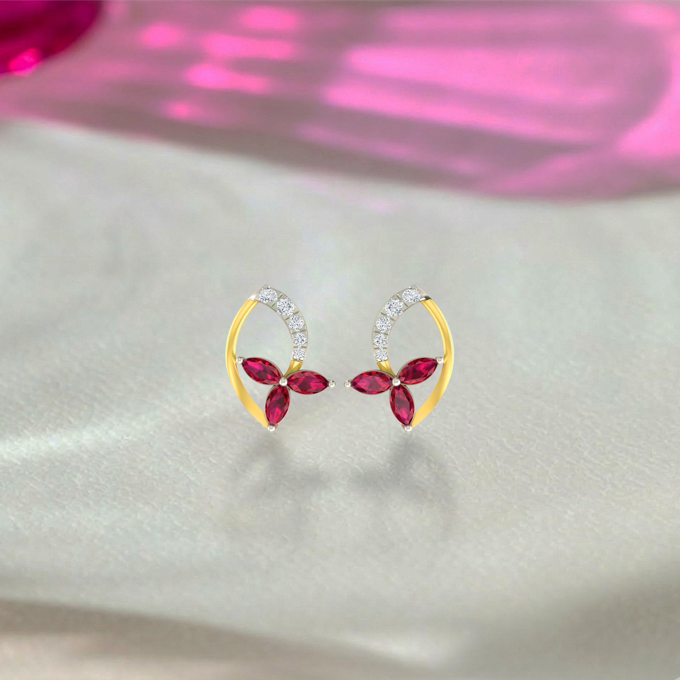 Yellow Gold Diamond Earring | under 40k 