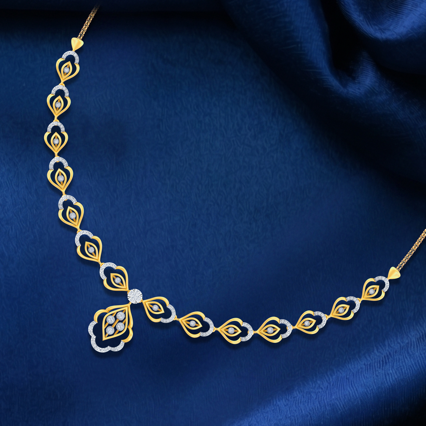 Gold & Diamond Dailywear Necklace Set KRC60093