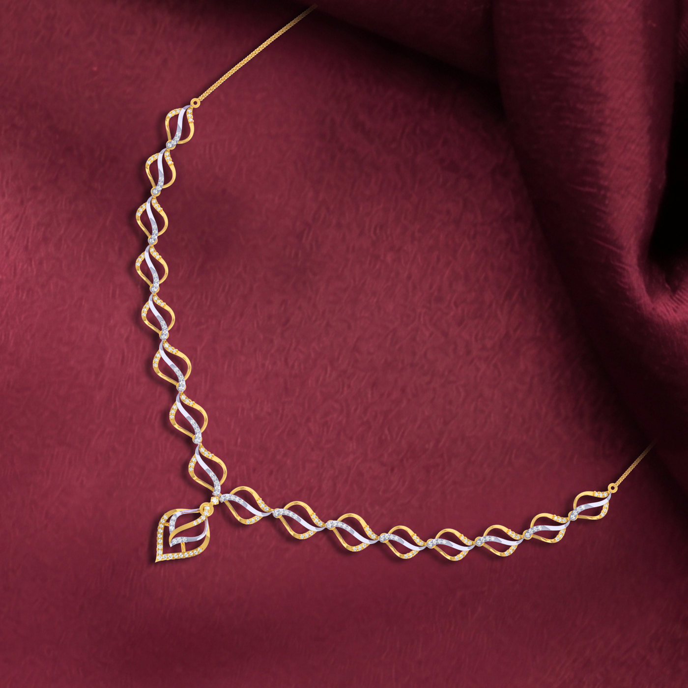 Gold & Diamond Lightweight Necklace Set KRC60136