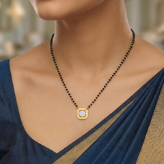 Gold & Diamond Beaded Mangalsutra For Women KRB50034