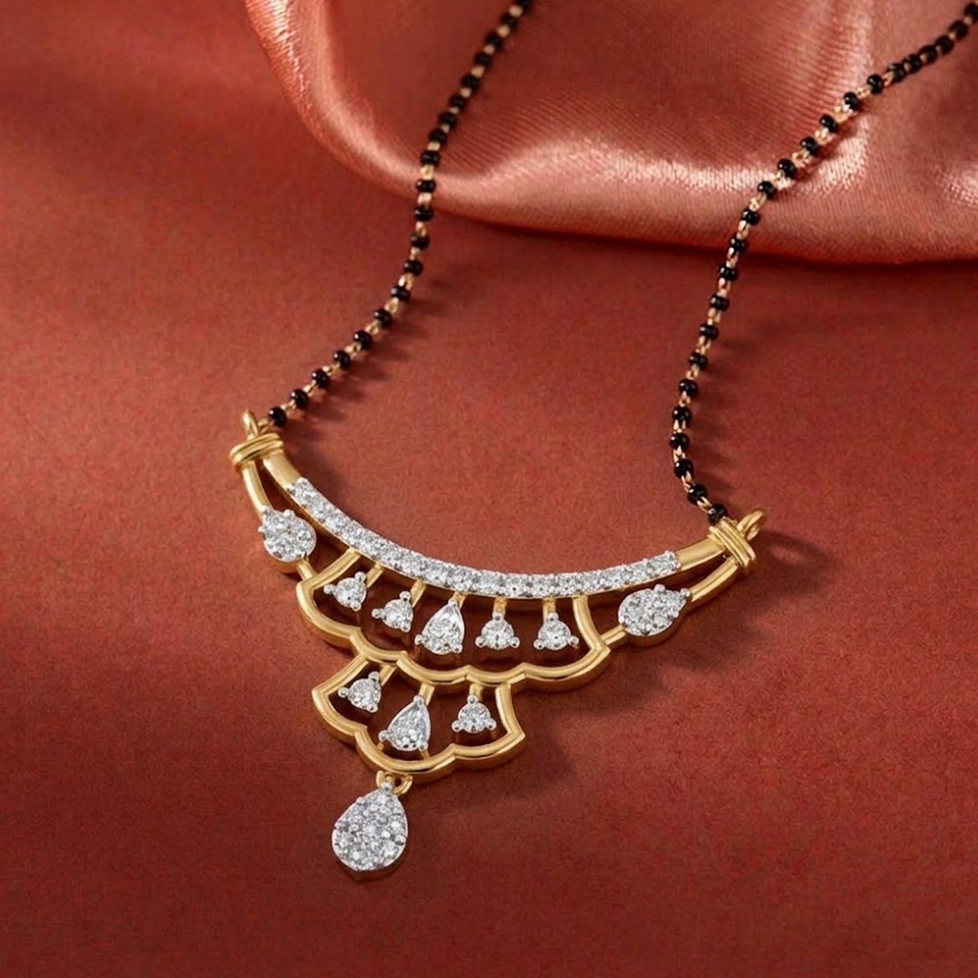 Gold & Diamond Bridal Mangalsutra For Women KRC50089