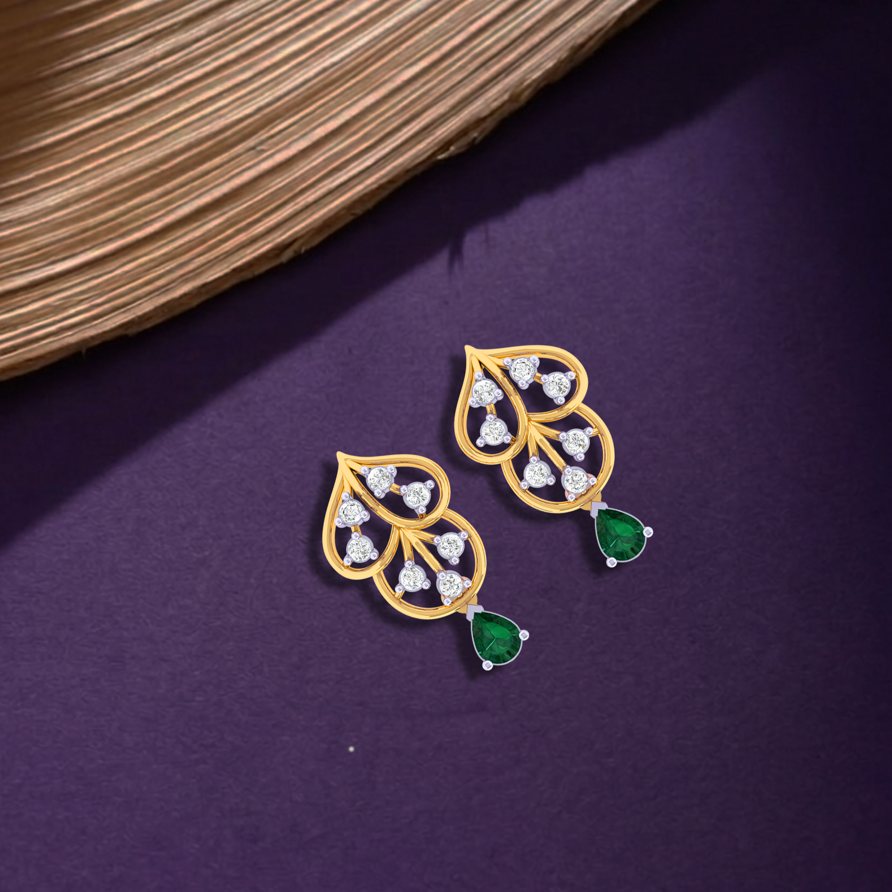 Yellow Gold Diamond Earring | under 40k 