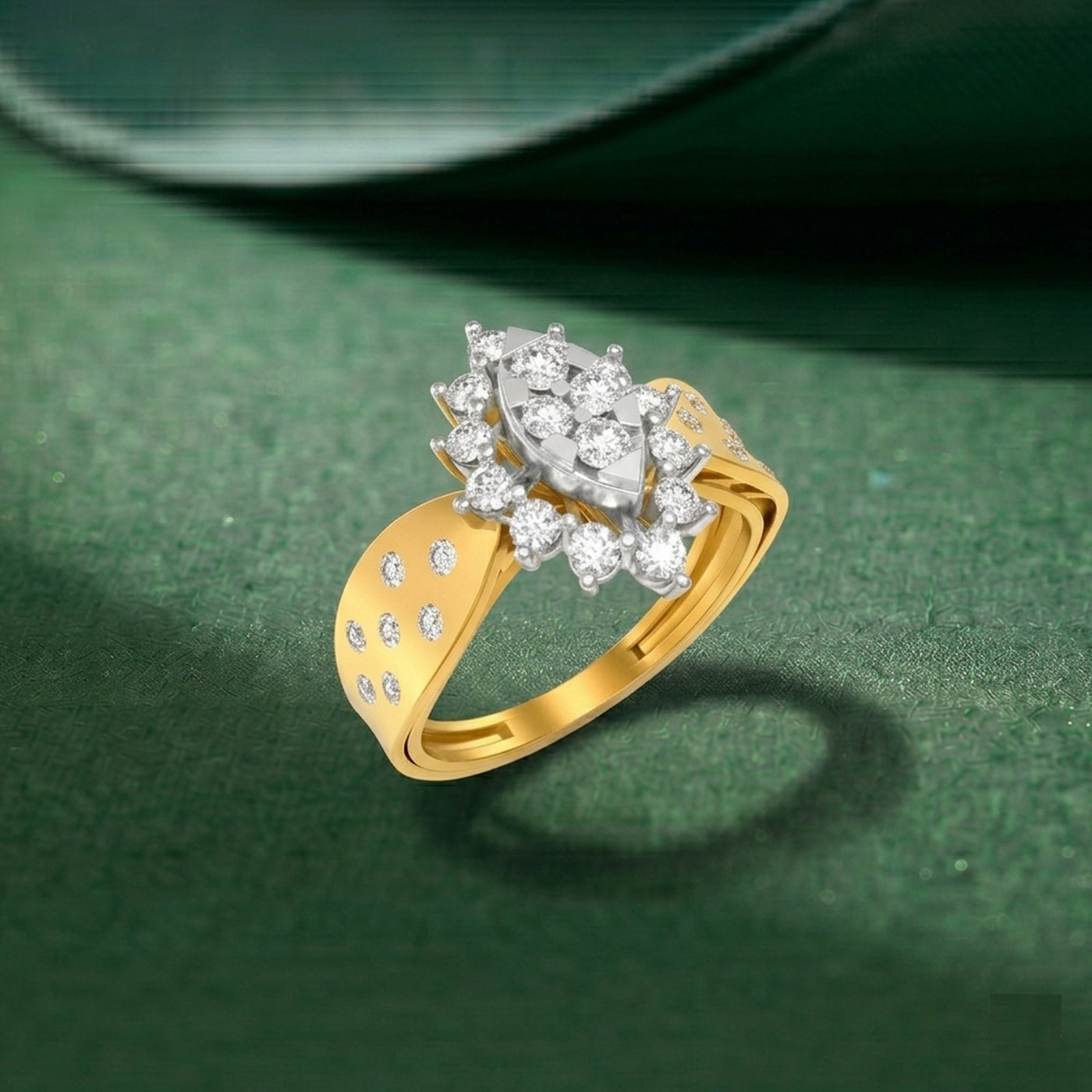 Gold & Diamond Engagement Ring For Women KRC10892