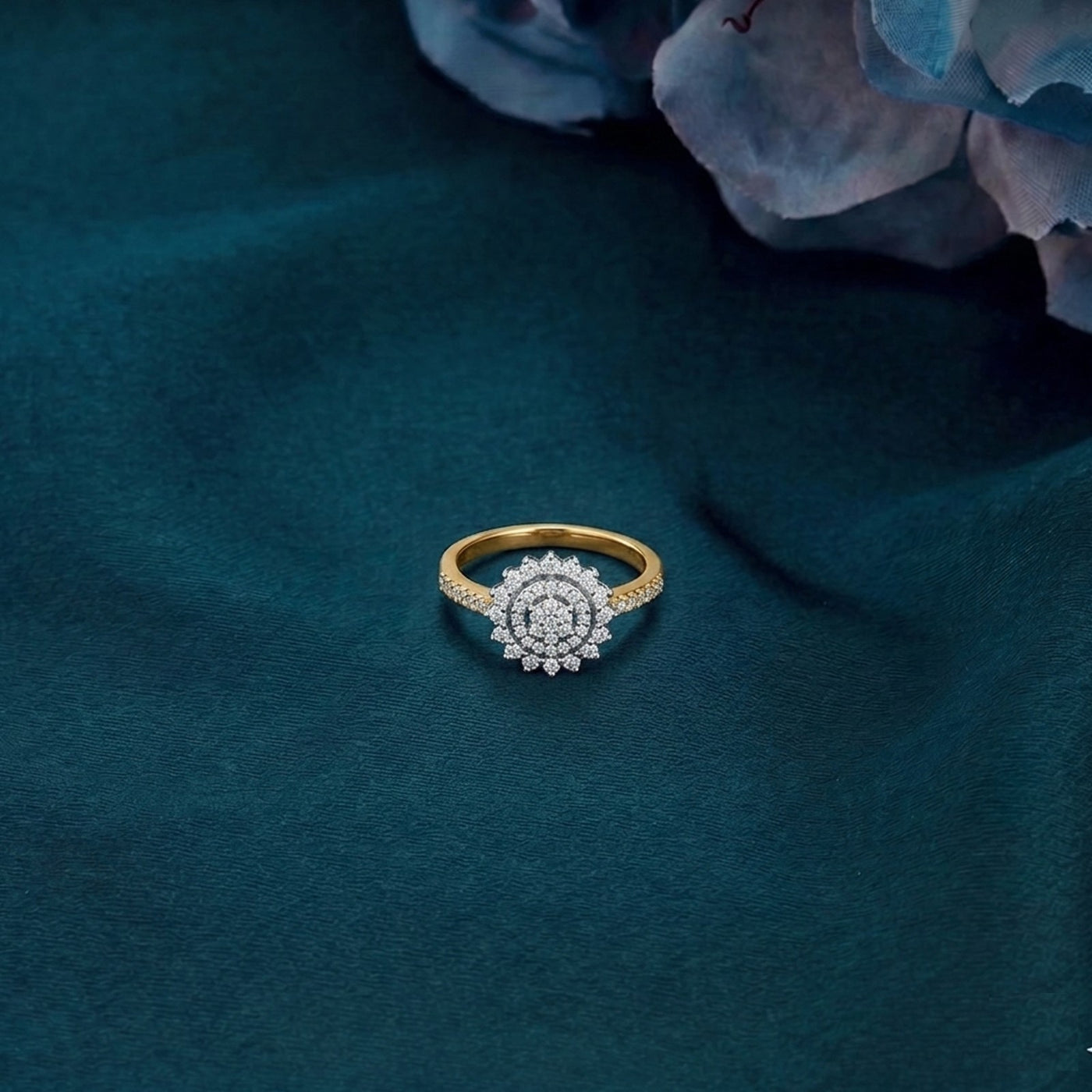 Gold & Diamond Engagement Ring For Women KEC10884